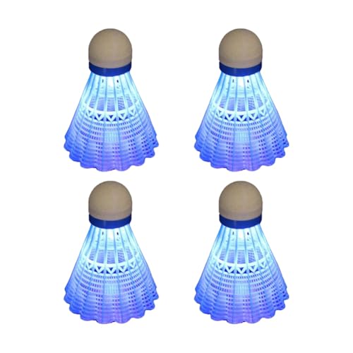 wisspair 4 Stück Leuchtende Badmintonbälle LED Schaumkunststoff Sport Badminton Leuchtende Federbälle Badminton Set Blau von wisspair