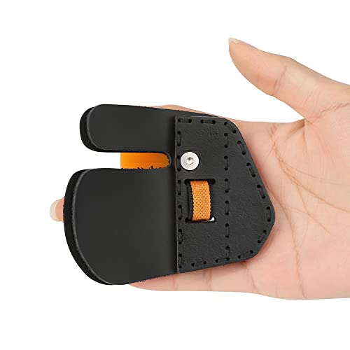 wolfman Bogenschießen Fingertabs Einstellbarer Fingerschutz Fingerschutz Leder Fingerschutz Finger Tab für Recurve Bogen Rechtshänder von wolfman