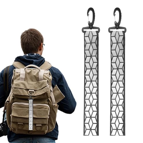 wqibq Reflektierender Anhänger für Rucksack, leichtes und tragbares Outdoor-Werkzeug zum Laufen, Schlüsselbänder für Rucksack, für Sicherheitskleidung, Radfahren, Wandern, Camping und von wqibq