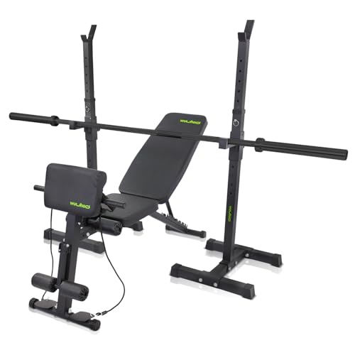 wuuhoo® Homegym-Set – Verstellbare Hantelbank, Langhantelständer & Hanteln für Standard und Olympische Maße Apex x Ramon x Roman von wuuhoo