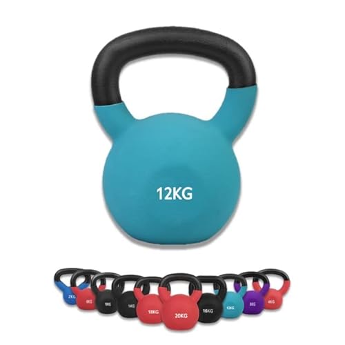 wuuhoo® Kettlebell Dwayne - Kugelhantel 2kg - 28kg aus massivem Gusseisen mit Neopren Beschichtung, Schwunghantel für dein Krafttraining, Gewichte mit Farbcodes - Fitnessgerät für Zuhause 12 kg von wuuhoo