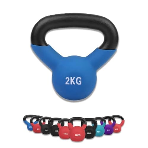 wuuhoo® Kettlebell Dwayne - Kugelhantel 2kg - 28kg aus massivem Gusseisen mit Neopren Beschichtung, Schwunghantel für dein Krafttraining, Gewichte mit Farbcodes - Fitnessgerät für Zuhause 2 kg von wuuhoo