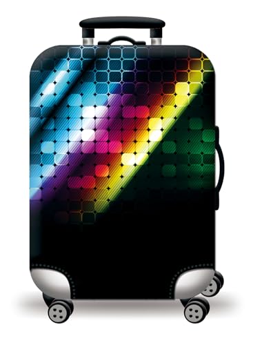 wxlmom Kofferschutzhülle L Regenbogengitter Waschbar,Suitcase Cover Für Kinder Und Erwachsene,Elastischer Spandex-Koffer-Protector,Koffer-Abdeckungen von wxlmom