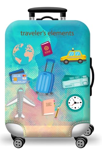 wxlmom Kofferschutzhülle S Grün Waschbar,Suitcase Cover Für Kinder Und Erwachsene,Elastischer Spandex-Koffer-Protector,Koffer-Abdeckungen von wxlmom