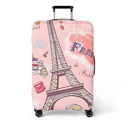 wxlmom Kofferschutzhülle S Rosa Eiffelturm Waschbar,Suitcase Cover Für Kinder Und Erwachsene,Elastischer Spandex-Koffer-Protector,Koffer-Abdeckungen von wxlmom