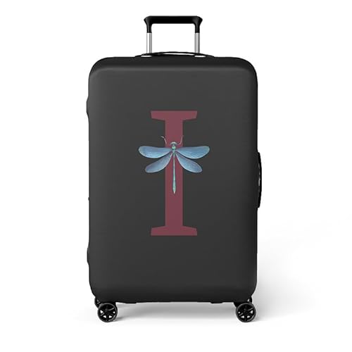 wxlmom Kofferschutzhülle S Schwarzer Buchstabe Libelle Waschbar,Suitcase Cover Für Kinder Und Erwachsene,Elastischer Spandex-Koffer-Protector,Koffer-Abdeckungen von wxlmom