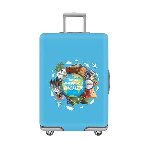 wxlmom Kofferschutzhülle XL Blau Waschbar,Suitcase Cover Für Kinder Und Erwachsene,Elastischer Spandex-Koffer-Protector,Koffer-Abdeckungen von wxlmom