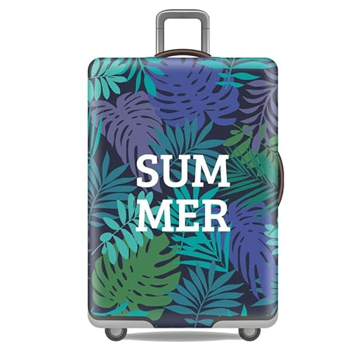 wxlmom Kofferschutzhülle XL Lila Grüne Blätter Waschbar,Suitcase Cover Für Kinder Und Erwachsene,Elastischer Spandex-Koffer-Protector,Koffer-Abdeckungen von wxlmom