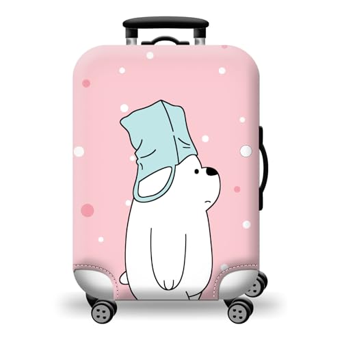 wxlmom Kofferschutzhülle XL Rosa Bär Waschbar,Suitcase Cover Für Kinder Und Erwachsene,Elastischer Spandex-Koffer-Protector,Koffer-Abdeckungen von wxlmom