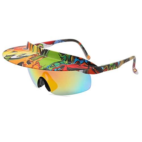 Sonnenbrille mit winddichter Sonnenbrille, Sonnenbrille, Fahrrad-Sonnenbrille, lässt sich an der Sonnenbrille befestigen von xbiez