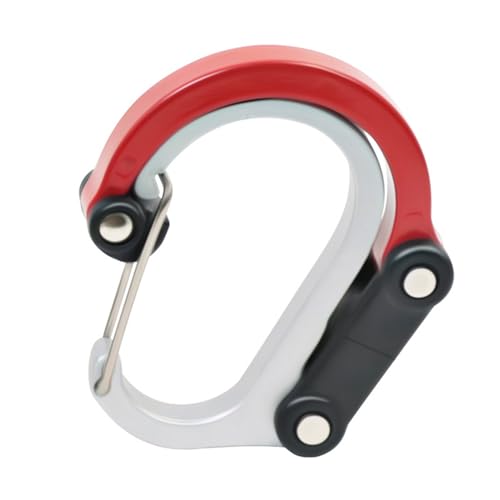 xbiez Karabiner-Schnalle, multifunktionaler Schlüsselanhänger, D-Form, Schnalle, Clip, Aluminiumlegierung, Outdoor-Karabiner-Clip, drehbarer Haken von xbiez