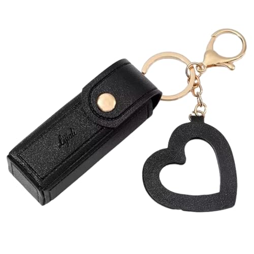 xbiez Tragbare Lippenstift-Tasche, Geldbörse, Schlüsselanhänger, Mini-Aufbewahrungstasche für Damen, einfarbig, Lippenstifte, Schutzhülle, Rucksack-Dekoration, Schwarz von xbiez