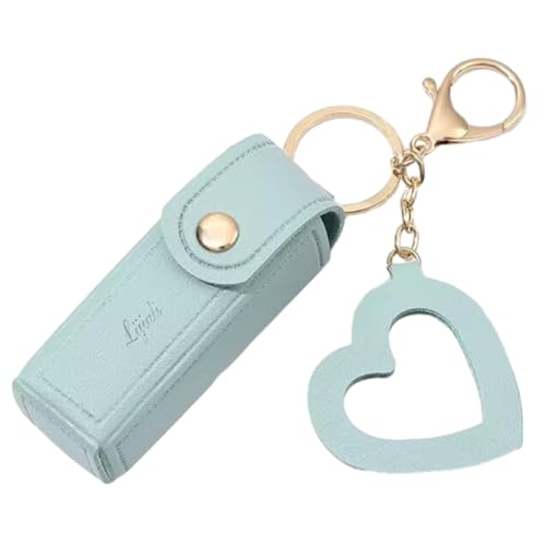 xbiez Tragbare Lippenstift-Tasche, Geldbörse, Schlüsselanhänger, Mini-Aufbewahrungstasche für Damen, einfarbig, Lippenstifte, Schutzhülle, Rucksack-Dekoration, blau von xbiez