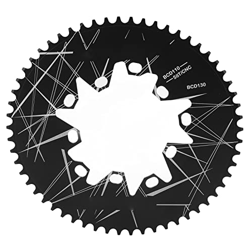 xctopest Ovales Kettenblatt aus hochfester Aluminiumlegierung mit 58 Zähnen für Rennrad-Falträder mit 110/130 mm Lochkreis von xctopest