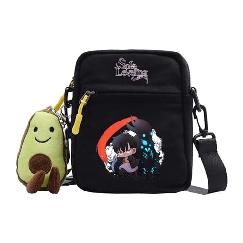 Anime Solo Leveling Canvas Holdall Unisex Mini-Gürteltasche mit verstellbarem Riemen Jin Woo Sung Crossbody Bag I Level Up Alone Daypack Solo Leveling Small Square Bag von xhomeshop