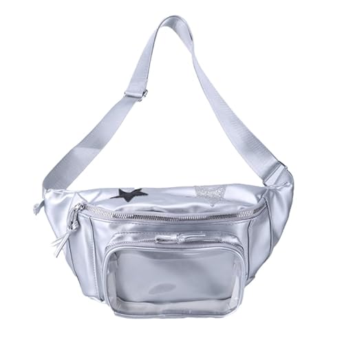 Umhängetasche im japanischen Stil, für Mädchen und Frauen, schöne Itabag Geldbörsen und Handtaschen, transparente Brusttasche, modische Hüfttasche, silber von yanwuwa