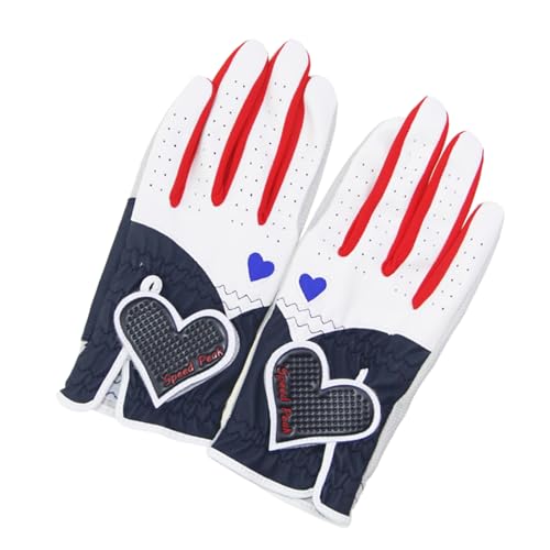 yanwuwa 1 Paar Damen-Handschuhe für Links- oder Rechtshänder, rutschfeste Leder-Griff-Golfer-Handschuhe, flexibel zu tragen, Golfauftritte von yanwuwa