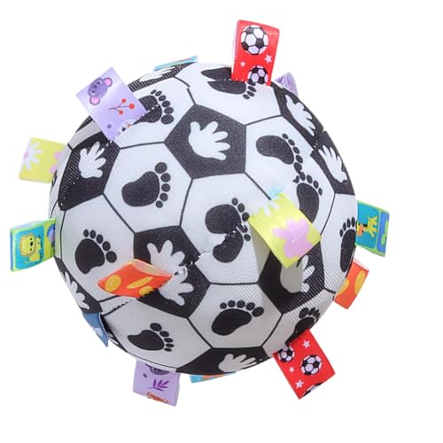 yanzisura Plüsch-Sensorball, Plüsch-Rasselball - Sensorische Texturen Bälle mit Rassel | Greifspielzeug mit kontrastreichen Farben, Band-Tag-Ball für Kinder im Alter von 0–12 Monaten von yanzisura