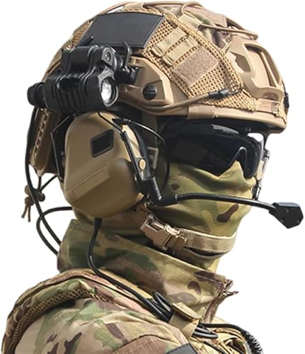 Schneller Taktischer Air-Gun-Paintball-Helm, Geeignet For Jagdspiele Im Freien, Ausgestattet Mit Geräuschreduzierenden Kopfhörern, Schutzbrillen, Signallichtern, NVG-Halterungen Und Modellen.(H) von ycahowa