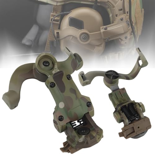 ycahowa Airsoft-Headset-Helmhalterungssatz, Kopfhörerhalter Mit Mehreren Winkeln Und Rotation, Taktischer Helm-ARC-Schienenadapter for M31/M32-Headsets(CP) von ycahowa