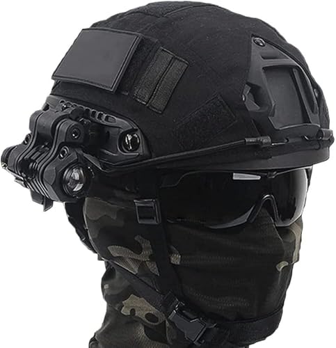 ycahowa Airsoft Tactical Fast PJ-Helm, Mit Helmabdeckung/Paintball-Brille/taktischem Headset/Maske/Teleskop-Modellausrüstung(A) von ycahowa