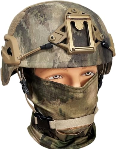 ycahowa Fast/Mich Multicam Taktischer Schutzhelm, Militärischer Schutzhelm for Spezialeinheiten Im Freien, Ballistischer Grar-Helm Und Vollgesichtsmaske(T Mich,L(56-60cm)) von ycahowa