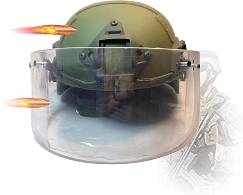 ycahowa Militärischer Ballistischer Fan-Schutzhelm, Kugelsicherer Helm, Kugelsichere Masken, Taktischer Mich-Helm, Kugelsichere Transparente Platte, Kopfschutz(XL(58-62cm)) von ycahowa