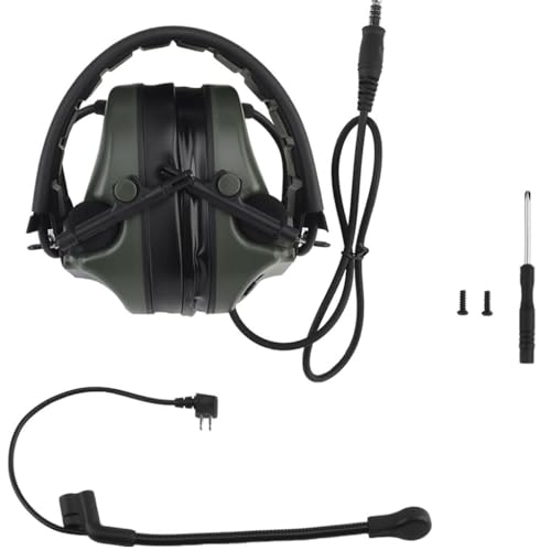 ycahowa Mit Abnehmbarem Mikrofon for Airsoft-Training, Paintball, CS, Jagd, Taktisches Schießen, Rauschunterdrückungs-Headset, Tragbare Airsoft-Kopfhörer(BKB) von ycahowa