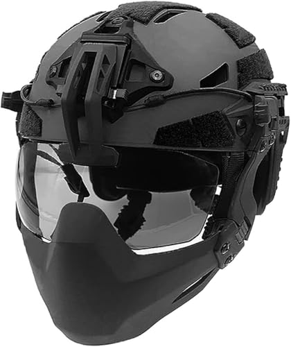 ycahowa Mit Luftgewehrmaske Und Abnehmbarer Antibeschlagbrille Ist Er for Den Taktischen Luftgewehrhelm Im Freien, CS-Jagd, Paintball Und Taktischen Helm Geeignet.(B,M) von ycahowa