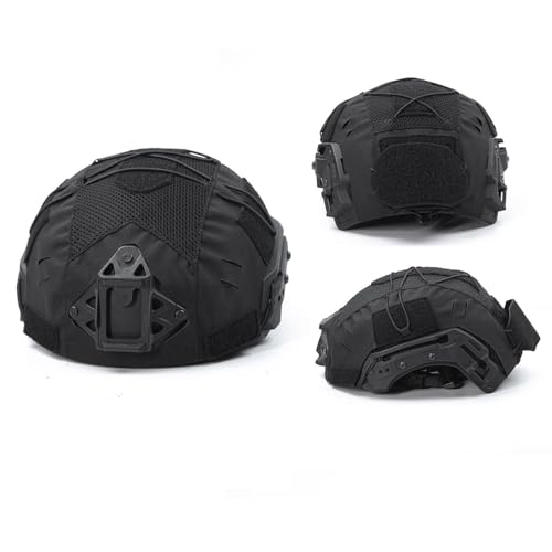 ycahowa Multicam Tactical Fast High Cut Helmüberzug, Outdoor-Airsoft-Ausrüstung. Tactical Gear Helmüberzugschutz, Helmüberzug Mit NVG-Batterietasche(BK) von ycahowa