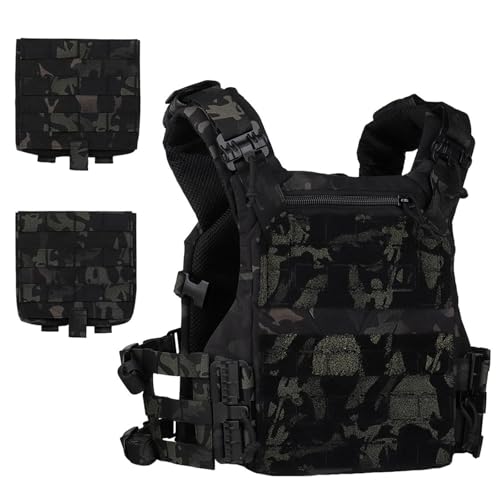 ycahowa Plattenträger Molle Schnellverschlusssystem, Verstellbare Militär-Airsoft-Trainingsweste for Die Airsoft-Jagd Jagd Taktische Weste(BCP) von ycahowa