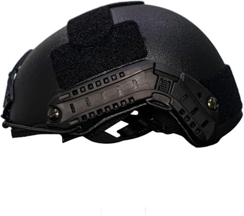 ycahowa Taktischer Helm, Vollgesichts-Luftgewehrausrüstung, NIJ IIIA 3A Kevlar Aramid Fast UHMW-PE Militärischer Ballistischer Helm(Black,M(54-58cm)) von ycahowa