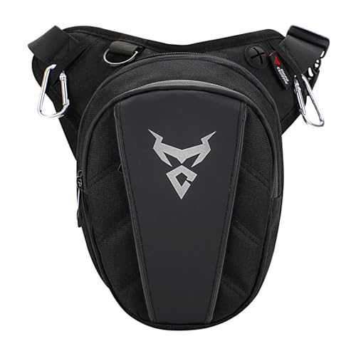Crossbody-Hüfttasche, großes Fassungsvermögen, mit Kopfhörerloch und reflektierender Beintasche, Schwarz , Trockentasche von yeeplant