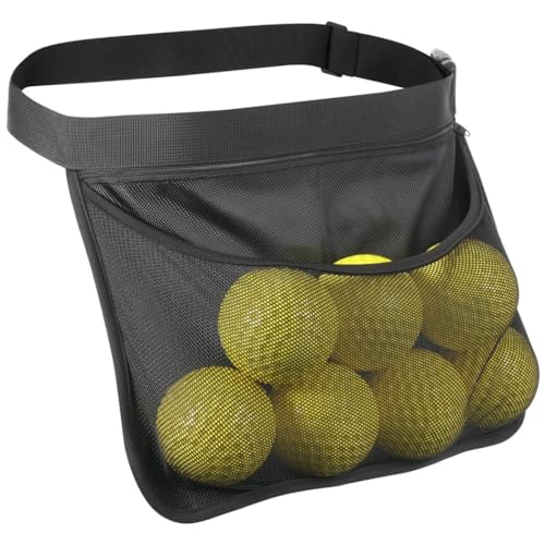 yeeplant Verstellbare Tennis- und Pickleball-Ball-Tasche für Herren und Damen, mit Netz- und Reißverschlusstaschen für mehrere Bälle von yeeplant