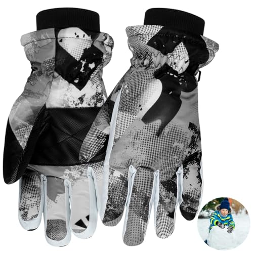 yeeplant Wasserdichte Winterhandschuhe für Kinder, winddichte Skihandschuhe für kaltes Wetter, dicke Thermohandschuhe für Schneesport, Rodeln, Schneeballschlachten von yeeplant