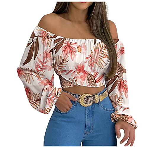 yiouyisheng Damen Crop Top Langarm Tshirt Schulterfrei Langarmshirt Off-Shoulder Kreuzgurte Top Laternenärmel Einfarbiges Bluse Bauchfrei Oberteile Trägerloses T-Shirt Crop Tops yiouyisheng Damen Crop Top Langarm Tshirt Schulterfrei Langarmshirt Off-Shoulder Kreuzgurte Top Laternenärmel Einfarbiges Bluse Bauchfrei Oberteile Trägerloses T-Shirt Crop Tops von yiouyisheng