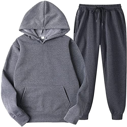 yiouyisheng Herren Damen Jogginganzug Trainingsanzug Sport Freizeit Hoodie & Jogginghose, Herbst Winter Sportanzüge Langarm Kapuzenpullover Sweatshirt und Hose M-3XL von yiouyisheng