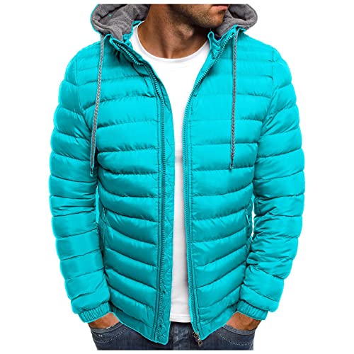 yiouyisheng Steppjacke Herren Winter Warm Leicht Daunenjacke Übergangsjacke Winterjacke Herren Outdoorjacke Männer Wanderjacke Einfarbig Padded Jacket S-3XL von yiouyisheng