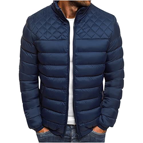 yiouyisheng Steppjacke Herren Winter Warm Leicht Daunenjacke Übergangsjacke Winterjacke Herren Outdoorjacke Männer Wanderjacke Einfarbig Padded Jacket S-3XL von yiouyisheng