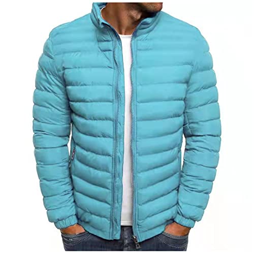 yiouyisheng Steppjacke Herren Winter Warm Leicht Daunenjacke Übergangsjacke Winterjacke Herren Outdoorjacke Männer Wanderjacke Einfarbig Padded Jacket S-3XL von yiouyisheng