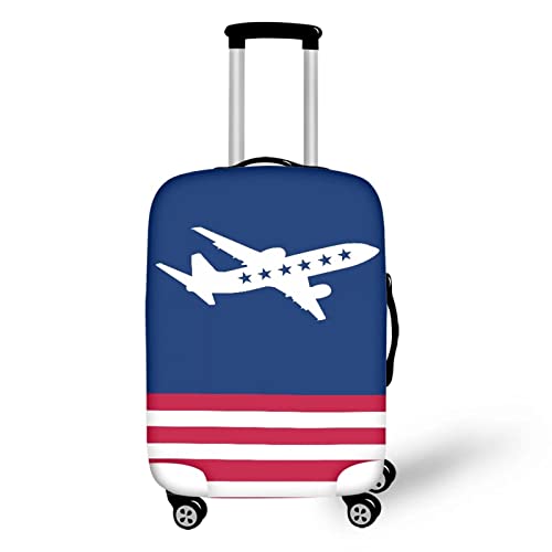 yomeeaaaa Vibossed Design Gepäckabdeckung für hochelastische Schutzhülle mit Reißverschluss, staubdichte Gepäckabdeckung, Reisegepäckschutz, 63,5 - 71,1 cm, Amerikanische Flagge, XL(29-32in) von yomeeaaaa