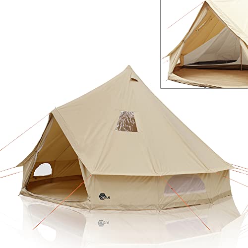 your GEAR Zelt Desert Baumwolle - 2 Größen Ø 4m oder Ø 5m, 4 bis 10 Personen - eingenähter PVC Boden Schlafkabine Vordach UPF 50+ Schutz 10000 mm Wassersäule Campingzelt Rundzelt Tipi your GEAR Zelt Desert Baumwolle - 2 Größen Ø 4m oder Ø 5m, 4 bis 10 Personen - eingenähter PVC Boden Schlafkabine Vordach UPF 50+ Schutz 10000 mm Wassersäule Campingzelt Rundzelt Tipi von your GEAR