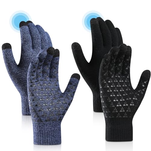 ytorgr Winter Thermohandschuhe für Damen Herren, Fahrradhandschuhe rutschfest gestrickt warm Touchscreen, Winterhandschuhe Outdoor-Aktivitäten ytorgr Winter Thermohandschuhe für Damen Herren, Fahrradhandschuhe rutschfest gestrickt warm Touchscreen, Winterhandschuhe Outdoor-Aktivitäten von ytorgr