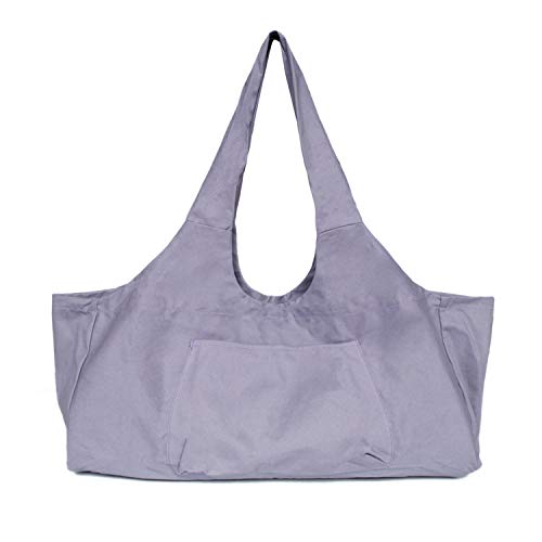 zalati Große Yogamatten-Tasche mit Seitentasche und Innentasche mit Reißverschluss, Canvas, Tragetasche für Yoga, Fitnessstudio, Outdoor-Sport, Violett von zalati