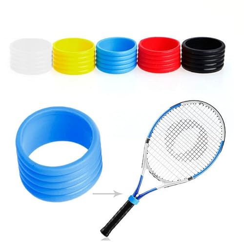 zalati Tennis-Silikon-Ring für Tennisschläger, Badminton-Griffe – mehrfarbig, 5 Stück zalati Tennis-Silikon-Ring für Tennisschläger, Badminton-Griffe – mehrfarbig, 5 Stück von zalati