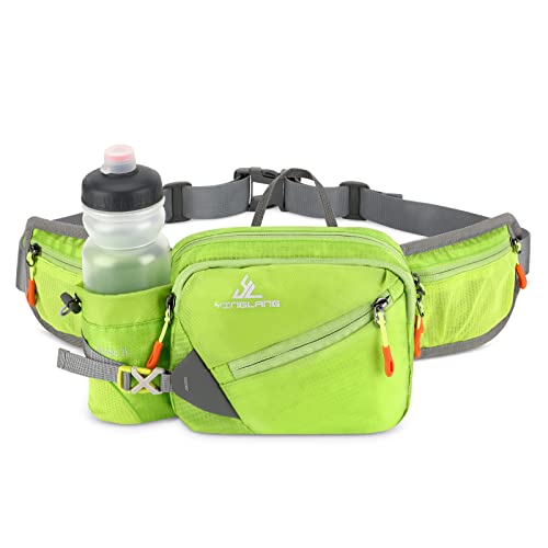 Gürteltasche Bauchtasche für Trinkflasche, zeroto Multi Taschen Hüfttasche Sport Trinkgürtel wasserdichte Gürteltasche flaschenhalter für Laufen Wandern Radfahren (Flasche ausgeschlossen) (Hellgrün) von zeroto