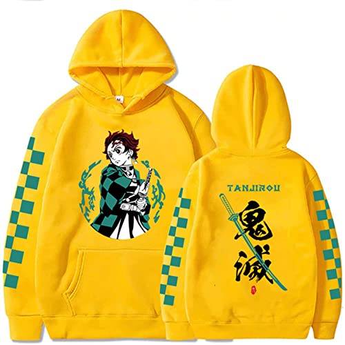 zhedu Anime Männer Und Frauen Hoodie Kamado Tanjirou Print Pullover Harajuku Sweatshirts Langarm Lose Streetwear Hoodie Tops (XXS,Color 05) von zhedu