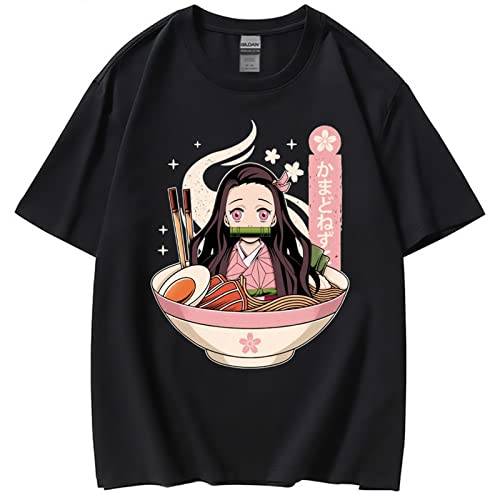 zhedu Anime T-Shirt Unisex Baumwolle Freizeit T-Shirt Kurzarm Japanisch Anime Manga Kamado Nezuko T-Shirt (M,Color 01) von zhedu