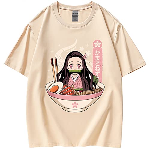 zhedu Anime T-Shirt Unisex Baumwolle Freizeit T-Shirt Kurzarm Japanisch Anime Manga Kamado Nezuko T-Shirt (M,Color 03) von zhedu