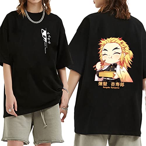 zhedu Demon Anime T-Shirt Kamado Tanjirou Agatsuma Zenitsu Mode Tops Hashibira Inosuke Sweatshirts Kimetsu No Yaiba Tee (M,Color 01) von zhedu